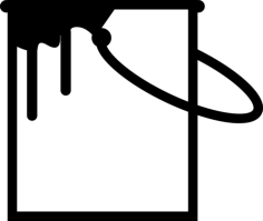 Paint Bucket With Paint Mess Outline Svg Vector, Free Vectors File